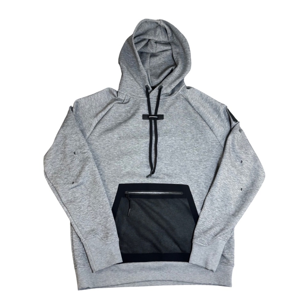 On Running Hoodie Mens Large Grey Swiss Engineering Performance Mesh Pocket L
